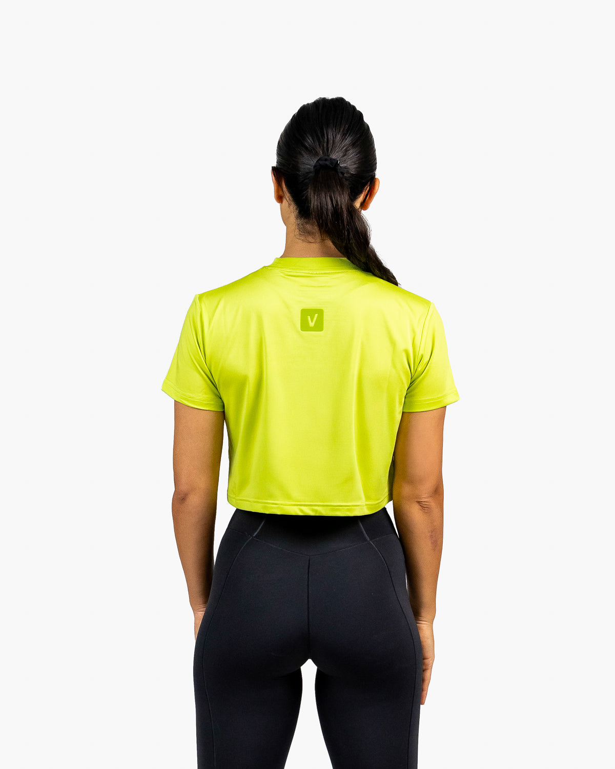 Velites Holo women's crop t-shirt back color_fern green