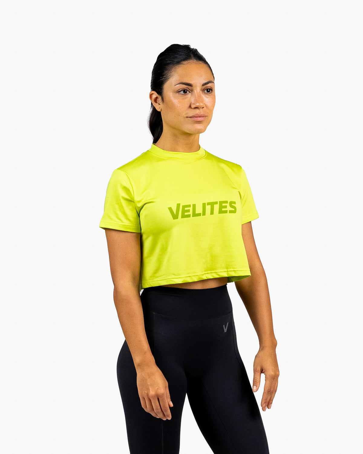Velites Holo women's crop t-shirt three-quarter color_fern green