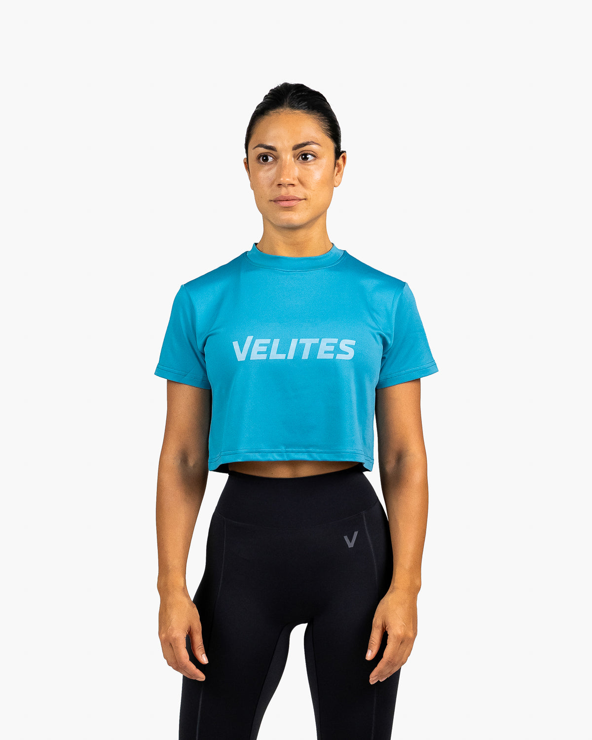 Velites Holo women's crop t-shirt front color_ultramarine
