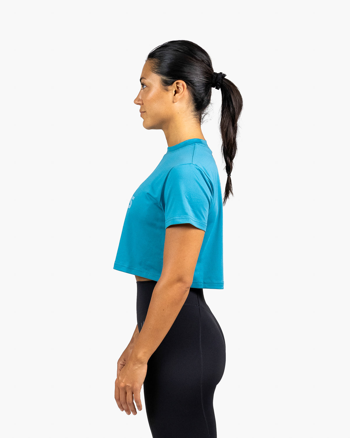 Velites Holo women's crop t-shirt side color_ultramarine