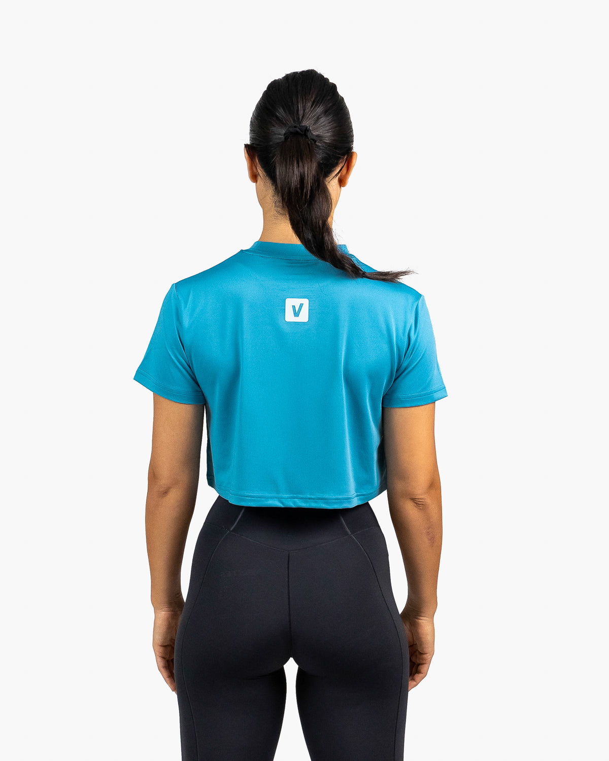 Velites Holo women's crop t-shirt back color_ultramarine