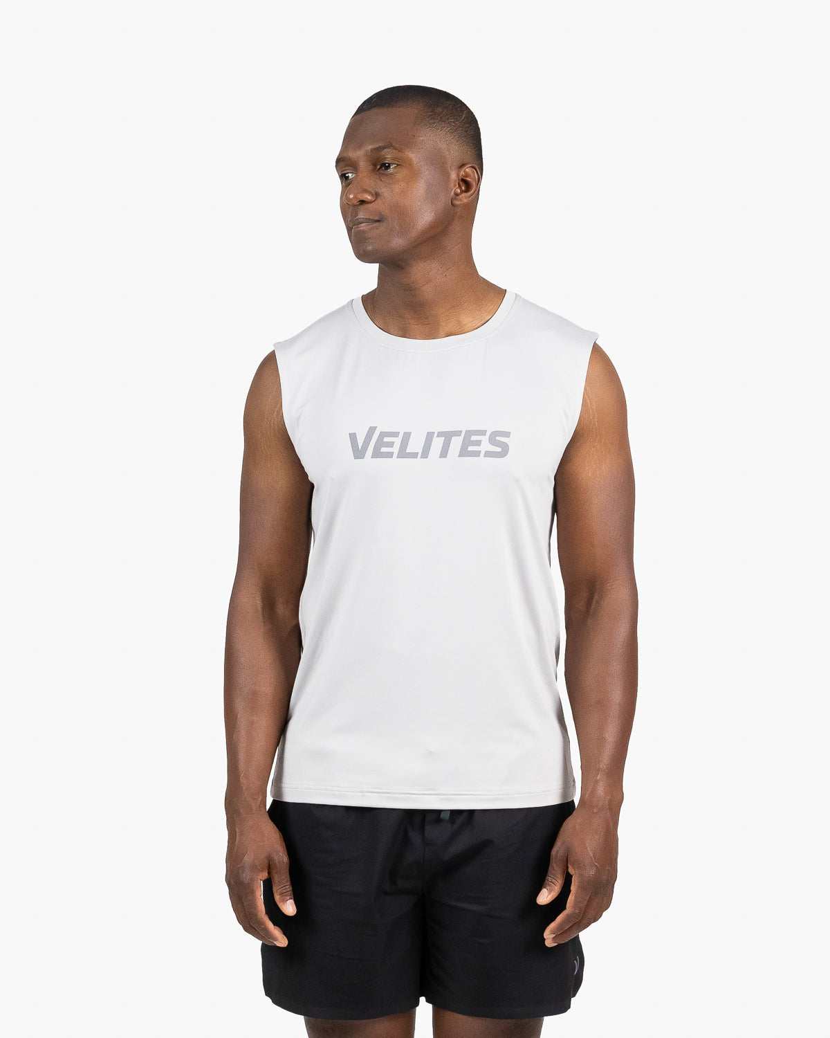 Tank Holo t-shirt Velites color grey front three-quarter view