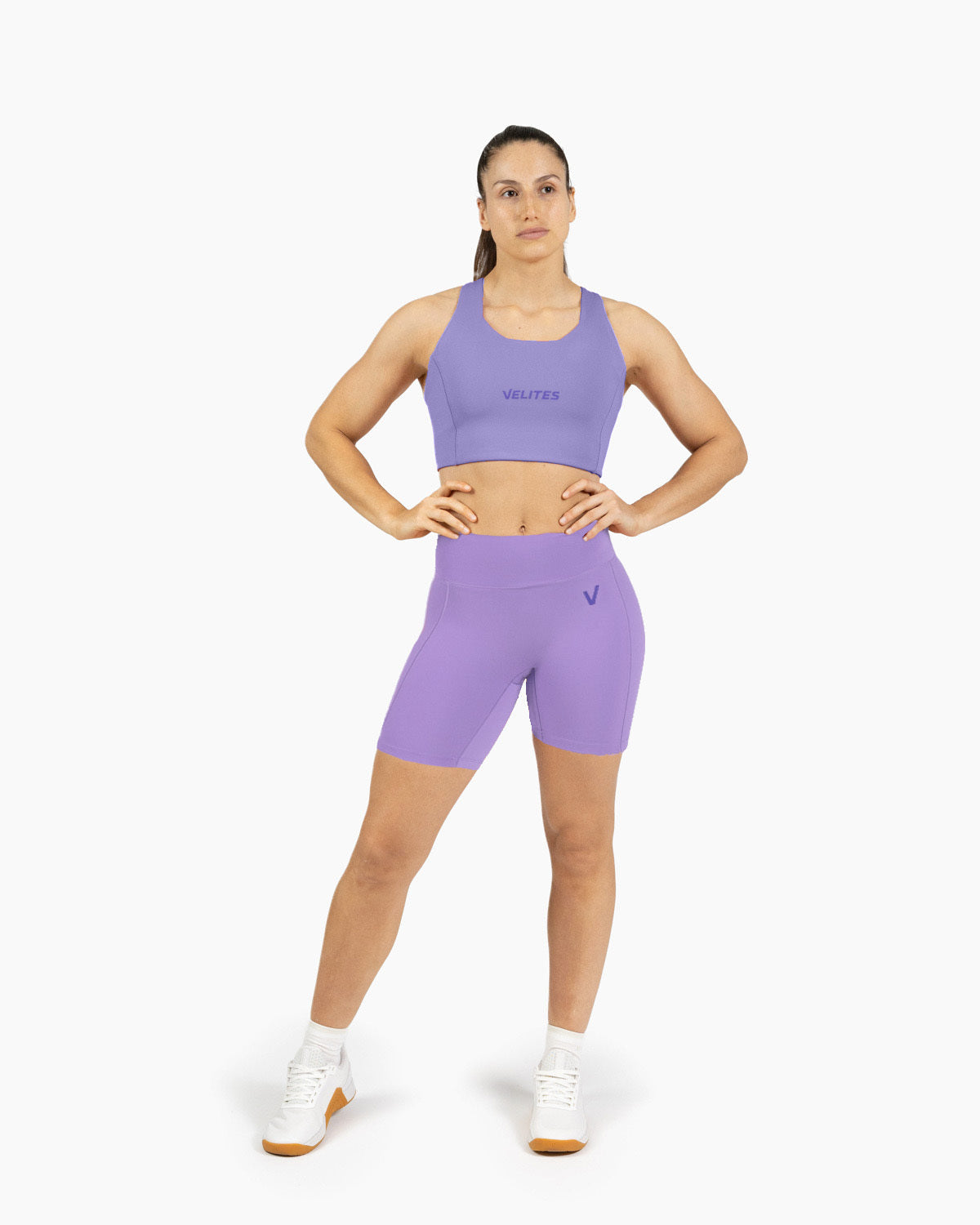 Women's Holo Mid-Length Leggings Velites color_Wisteria