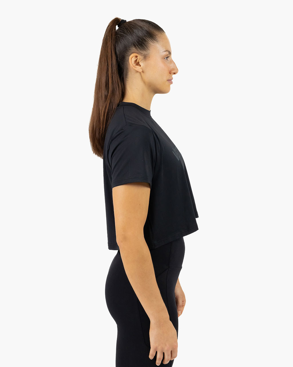 Velites Holo women's crop t-shirt side color_Black