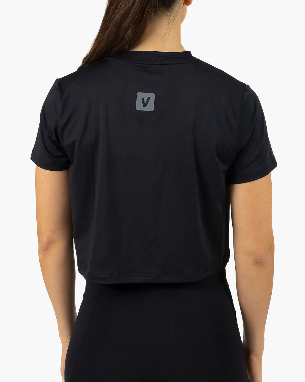 Velites Holo women's crop t-shirt back color_Black