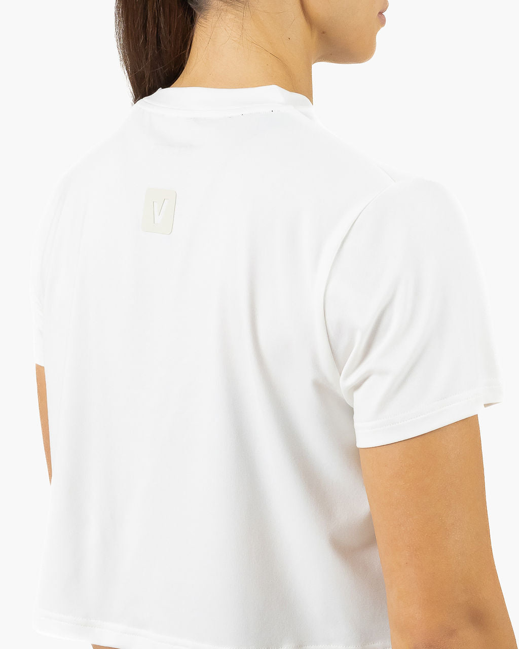 Velites Holo women's crop t-shirt back color_White
