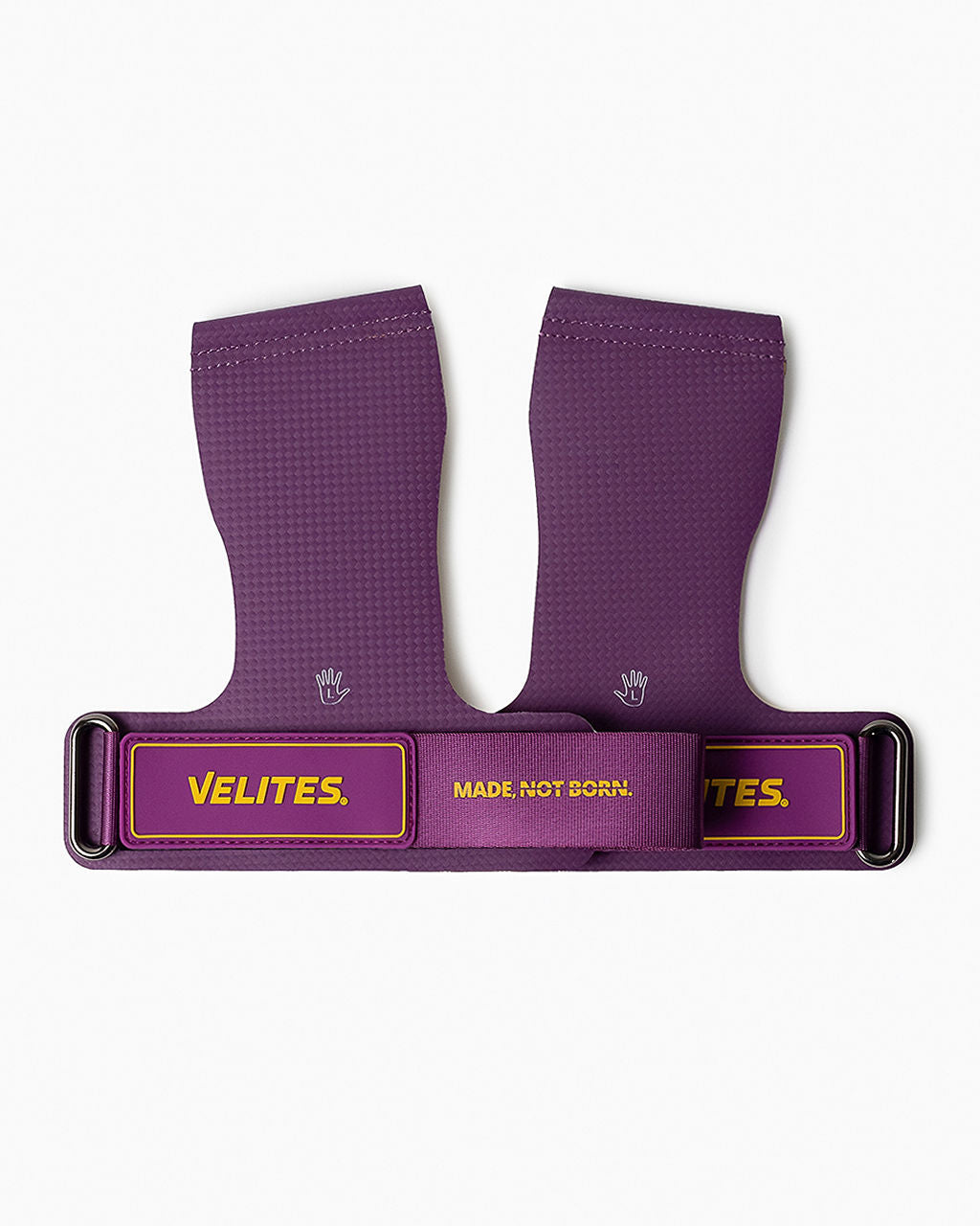 Quad Ultra no-chalk grips with closure purple