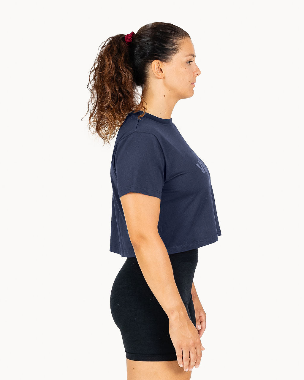 Velites Holo women's crop t-shirt side color_Deep Ocean