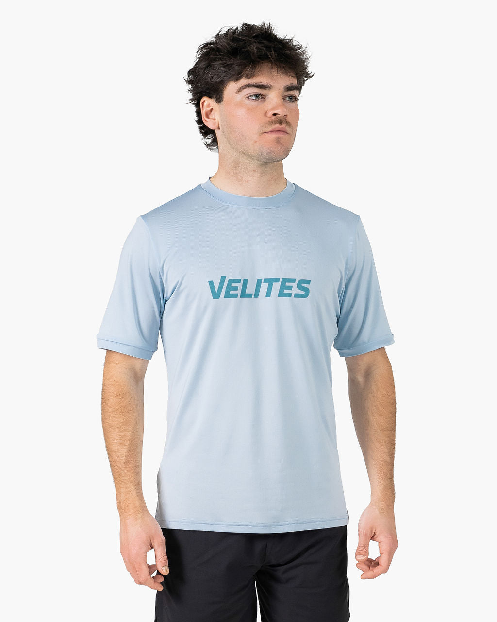 Velites Holo T-shirt front color_Caribbean Blue