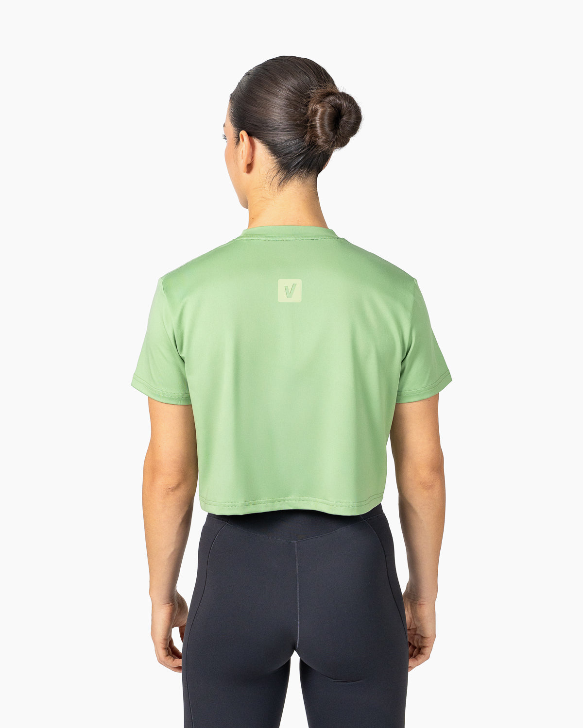 Velites Holo women's crop t-shirt back color_North Moss