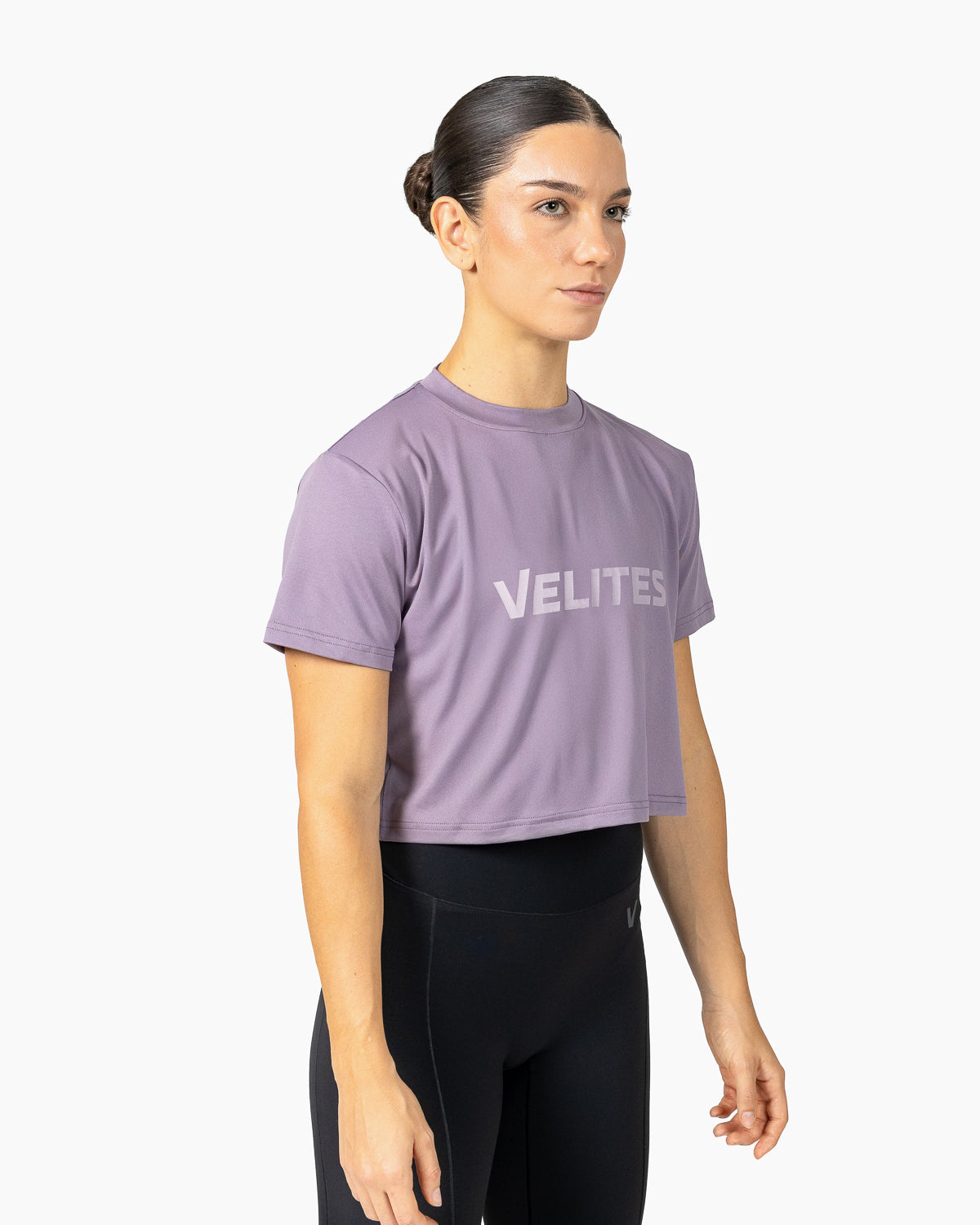 Velites Holo women's crop t-shirt three-quarter color_Ash
