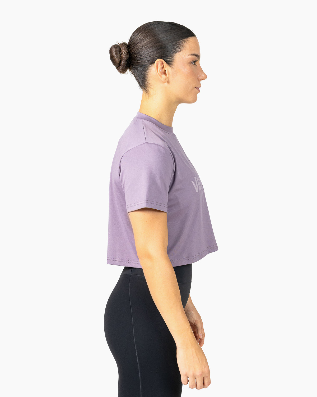Velites Holo women's crop t-shirt side color_Ash