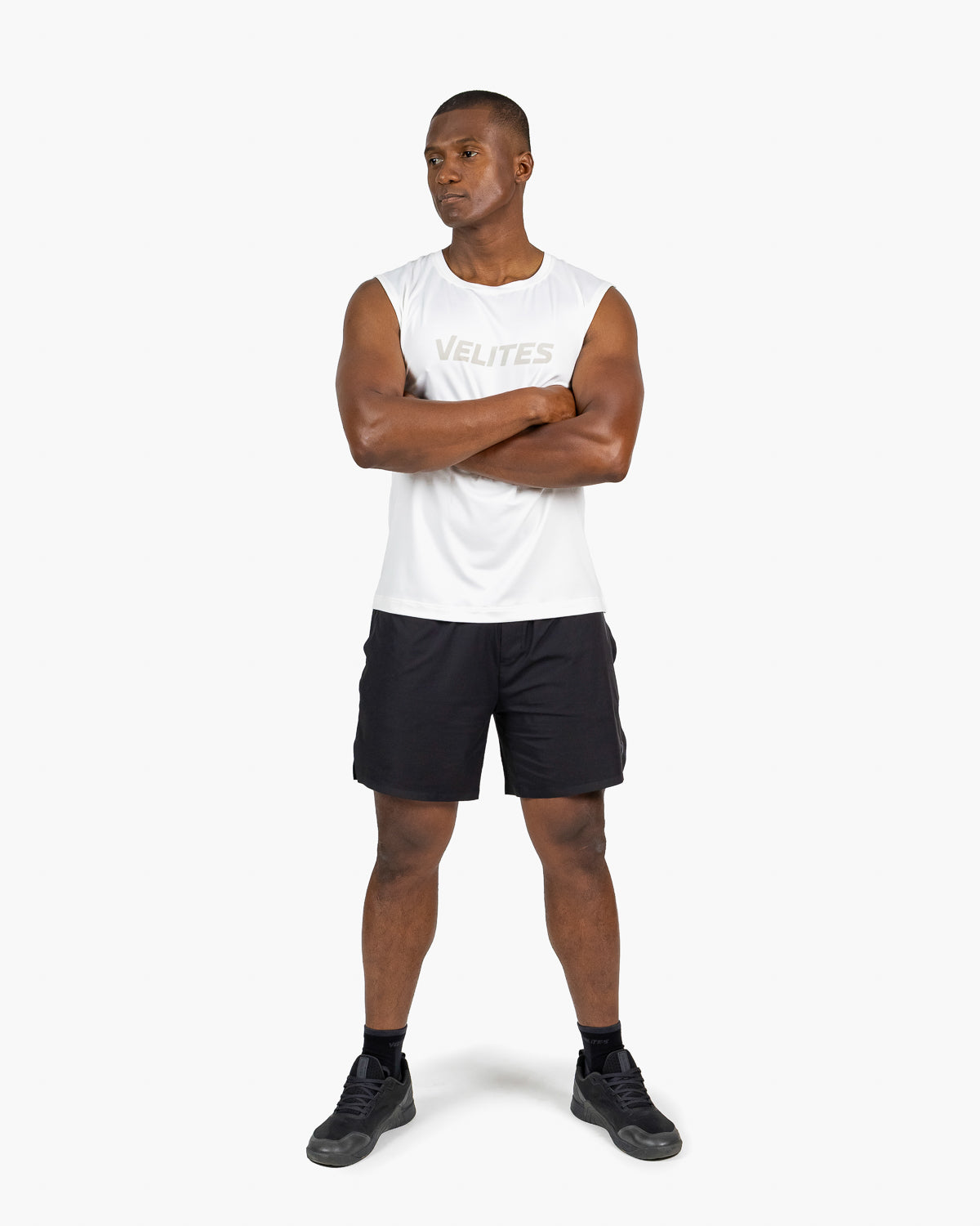Tank Holo t-shirt Velites color white front view standing