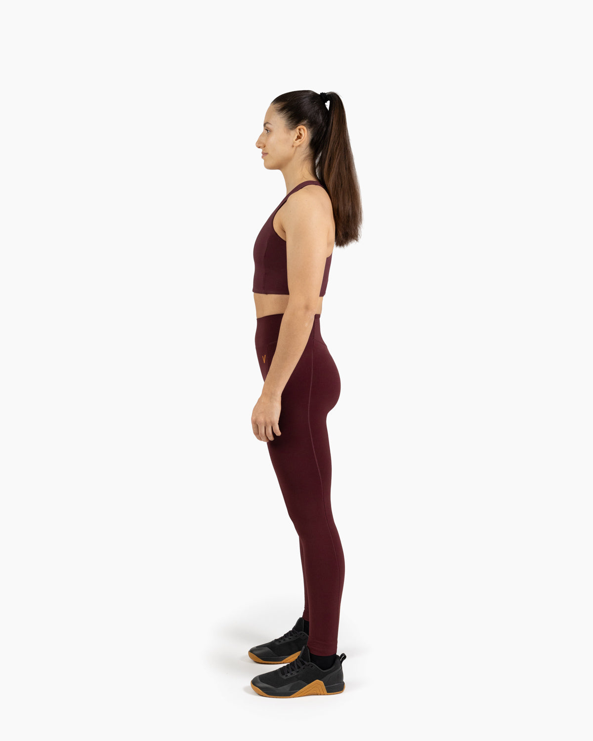 Velites Holo women's long legging side color_Pomegranate