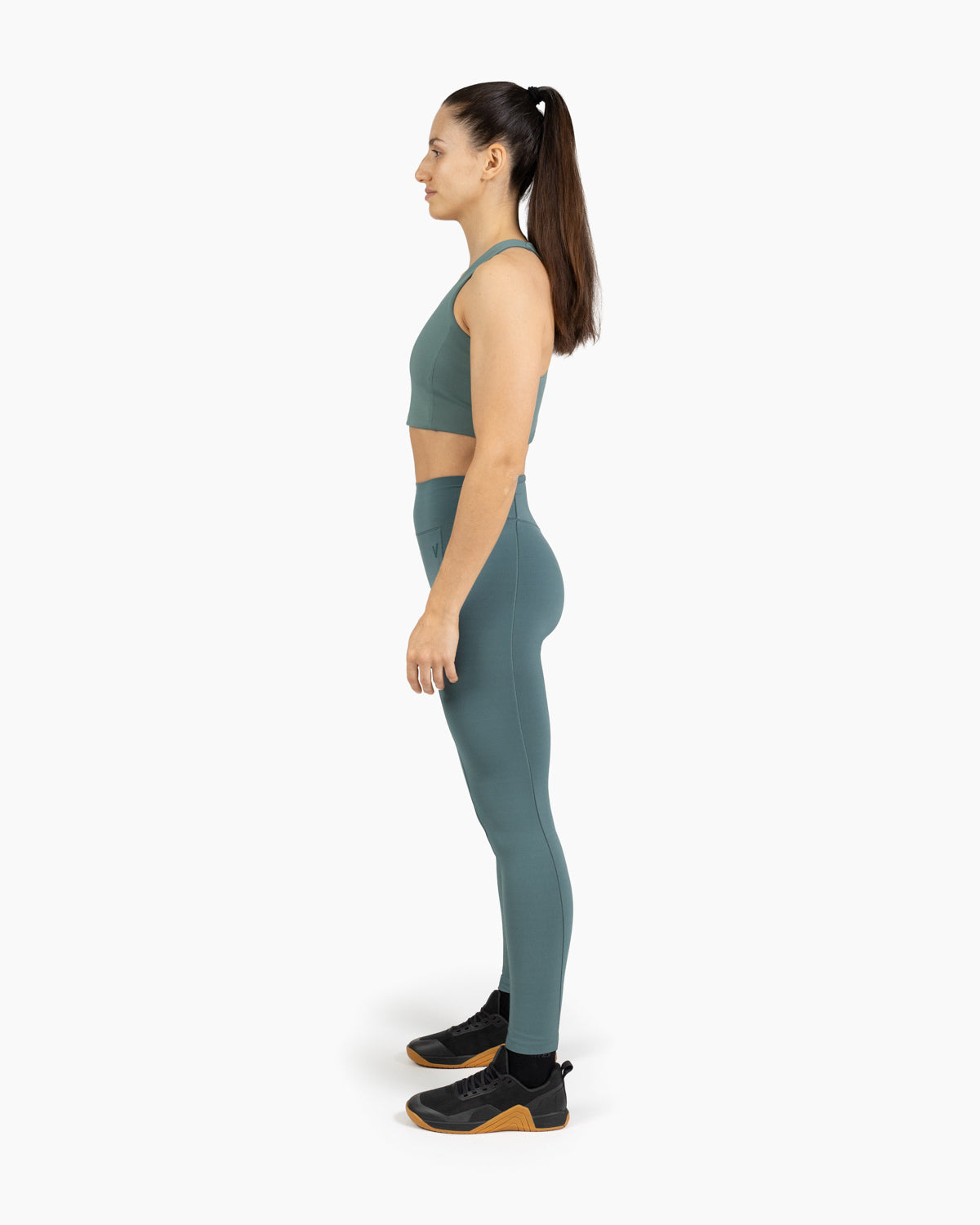Velites Holo women's long legging side color_Pine green