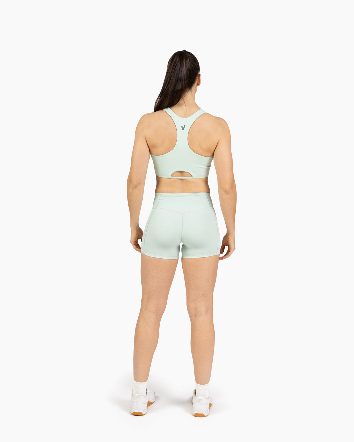 High neck bra Holo Velites female model back color_Mojito