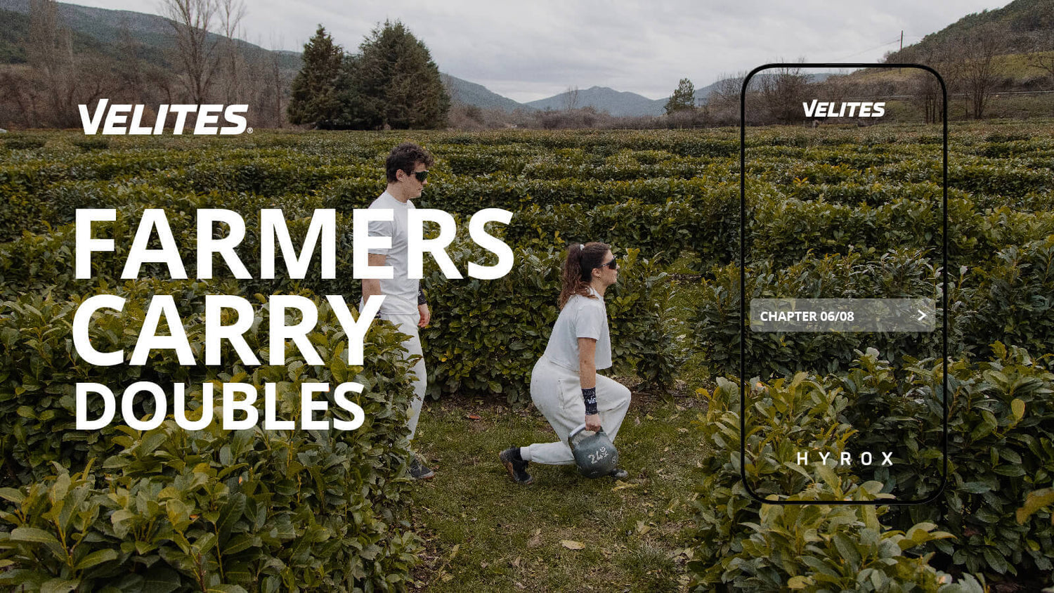 Farmers Carry Doubles team strategy HYROX course by Velites