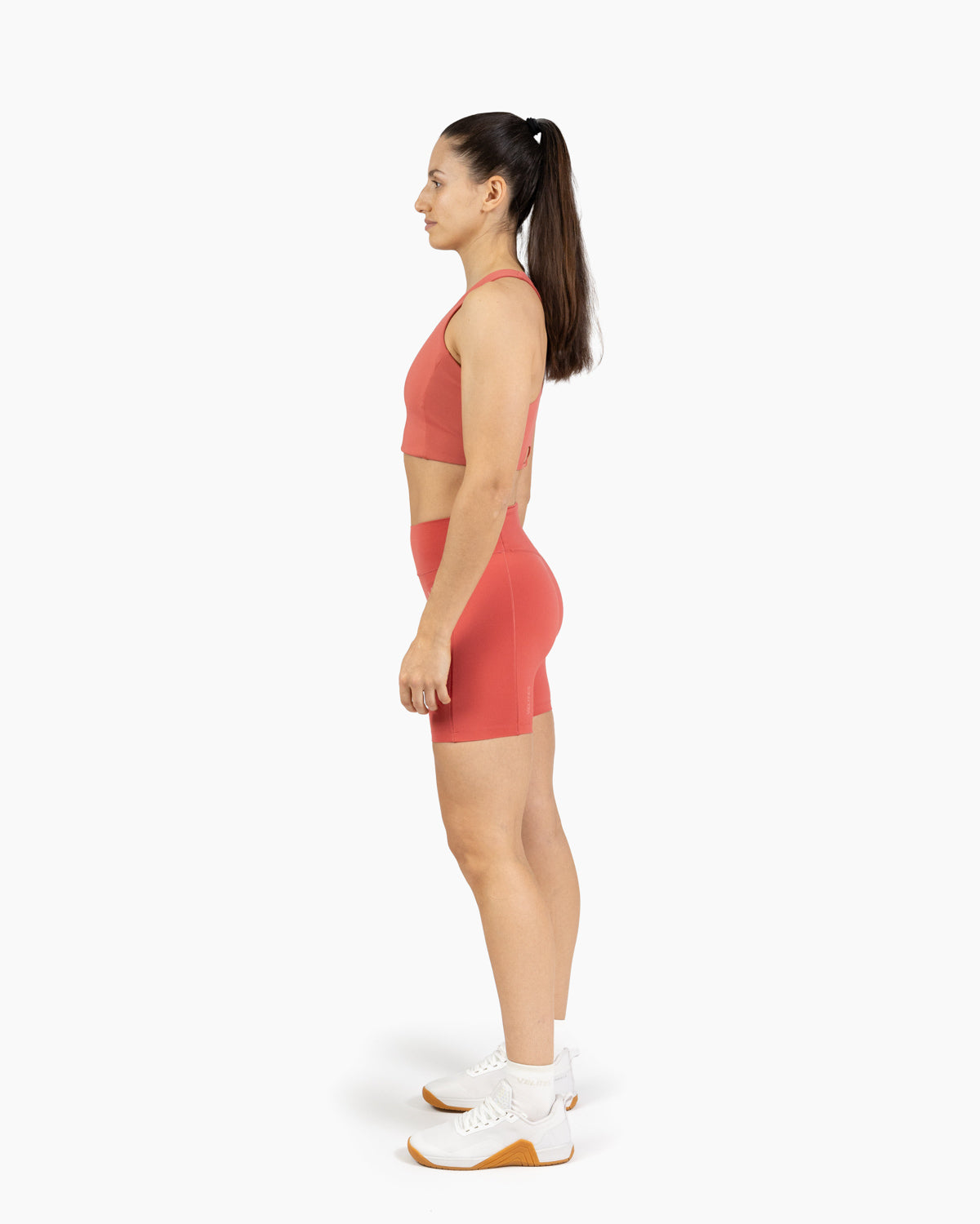 Women's Holo Mid-Length Leggings Velites side color_Raspberry