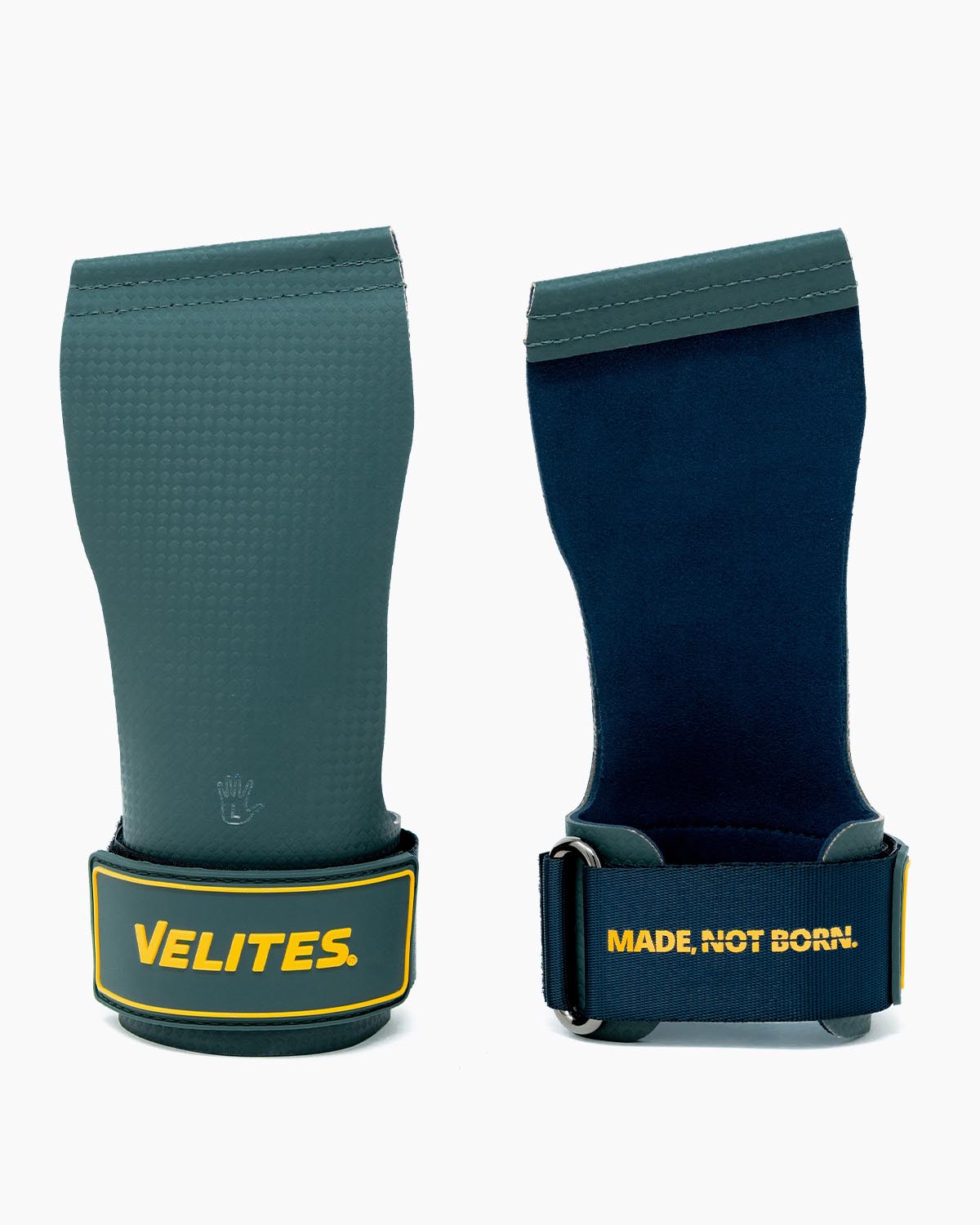 Quad Ultra no-chalk grips blue and green